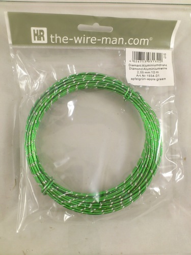 Aluminium wire diamond applegreen 2mmx10m